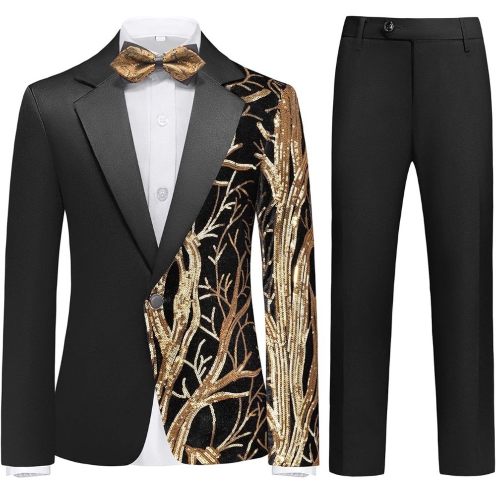 Amazon Black and Gold Tuxedo Set